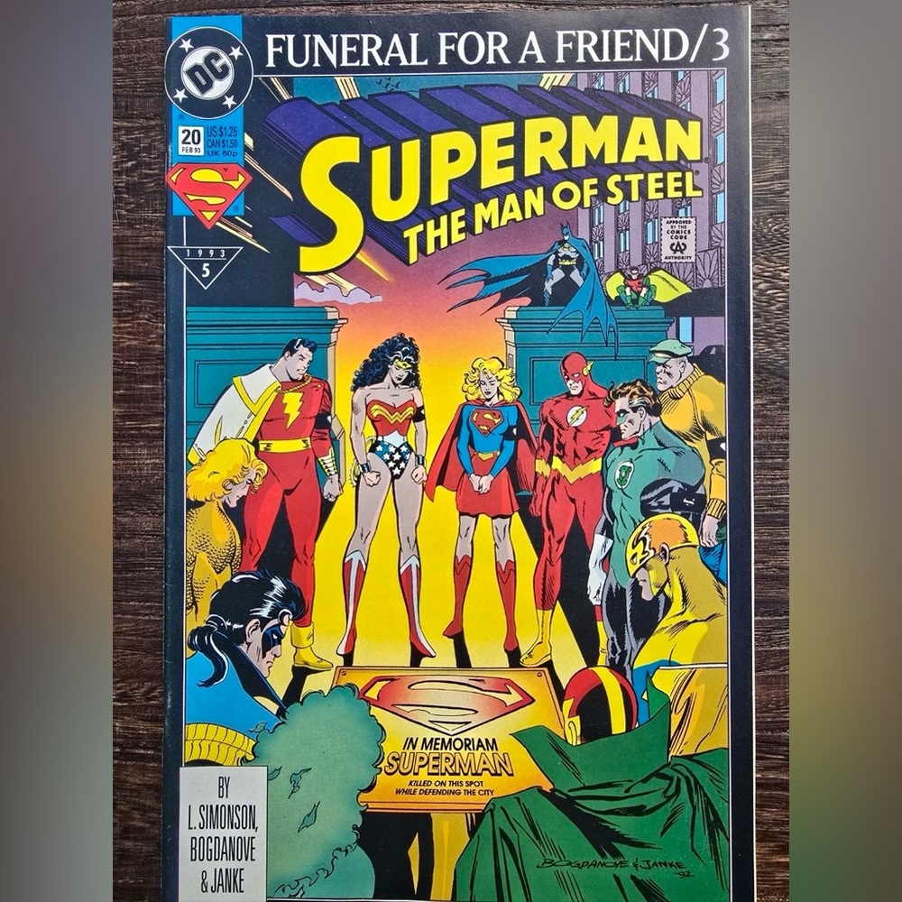 Superman The Man of Steel Comic Book - Funeral for a Friend issue #20!